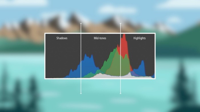 The histogram can be visually broken into three areas. As mentioned above, the far left represents shadows, while the right represents highlights. The data looks a bit like a mountain range, doesn’t it? The histogram can be visually broken into three areas. As mentioned above, the far left represents shadows, while the right represents highlights. The data looks a bit like a mountain range, doesn’t it?